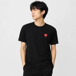 레드 더블하트 패치 반팔 공용 티셔츠 AX T288 051 1 1730813 AXT2880511