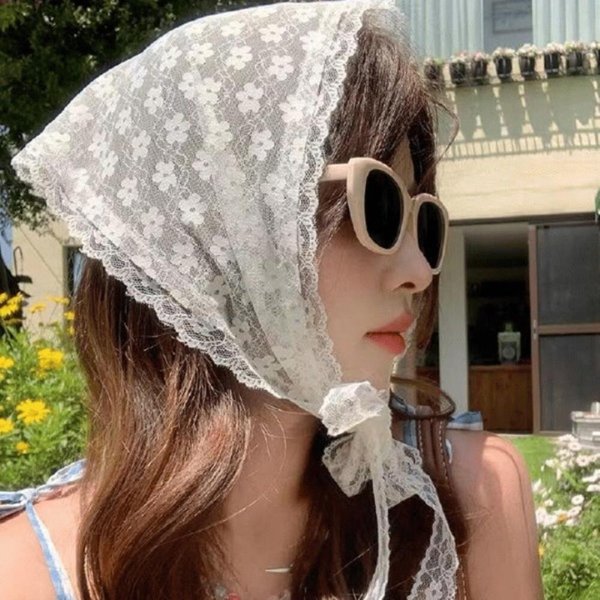 [옷자락] 여성 러블리 레이스 헤어밴드 반다나