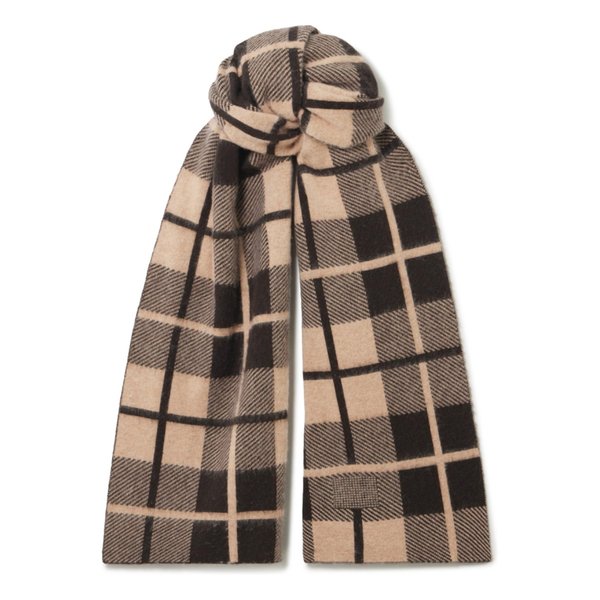 게스트인레지던스 체크 브러시드 울 캐시미어 혼방 스카프 초콜릿 46376663162897925