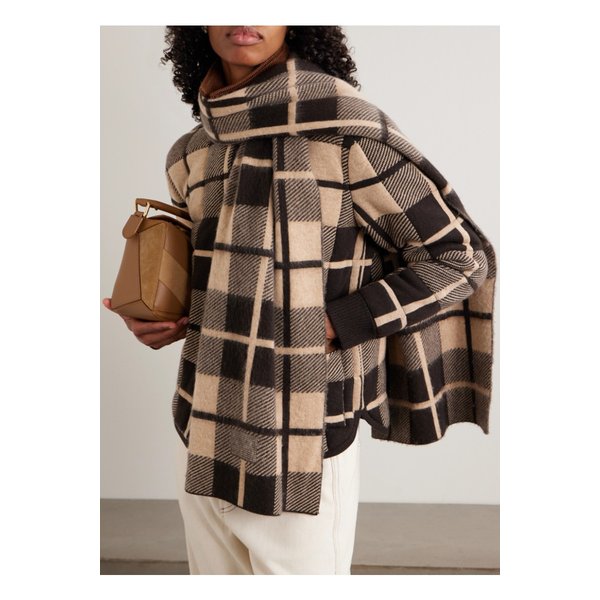 게스트인레지던스 체크 브러시드 울 캐시미어 혼방 스카프 초콜릿 46376663162897925