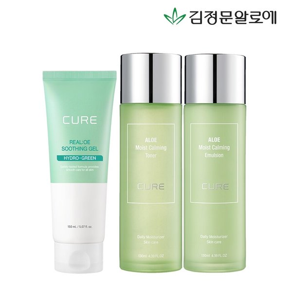 큐어 카밍 토너+에멀젼+리알로에 수딩젤 150ml