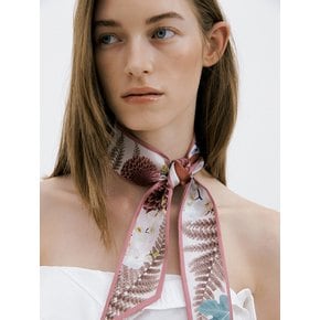 Wild Garden-Indie Pink Long Twilly Silk Scarf