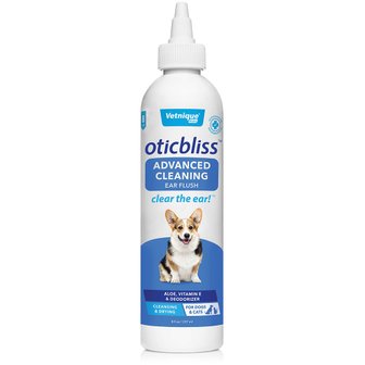  Oticbliss 강아지 고양이 어드밴스드 클리닝 이어 케어 플러시 236.6ml for Dogs & Cats