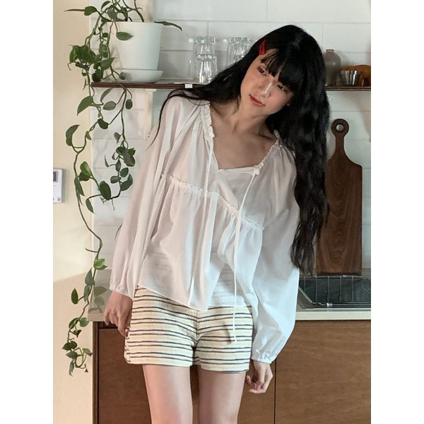 (3차) Frill Ribbon Blouse