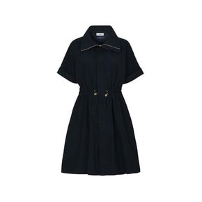 NYLON WOVEN COAT DRESS_Navy