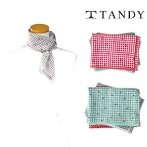 TANDY 체크리본 손수건 스카프