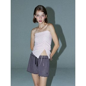 SALLY SHIRRING TUBE TOP - PINK