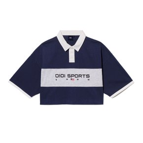 1990 SPORTS CROP POLO T-SHIRT_NAVY