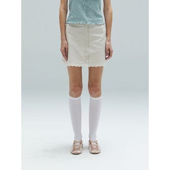 디어스토커 [리퍼브] HERA BUTTON LACE SKIRT - BEIGE