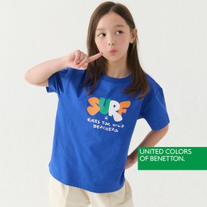 남여아공용 반팔 티셔츠 블루 BNKTS6N03T_P432215707