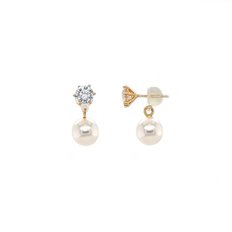 14k 8mm Bell Pearl Earrings