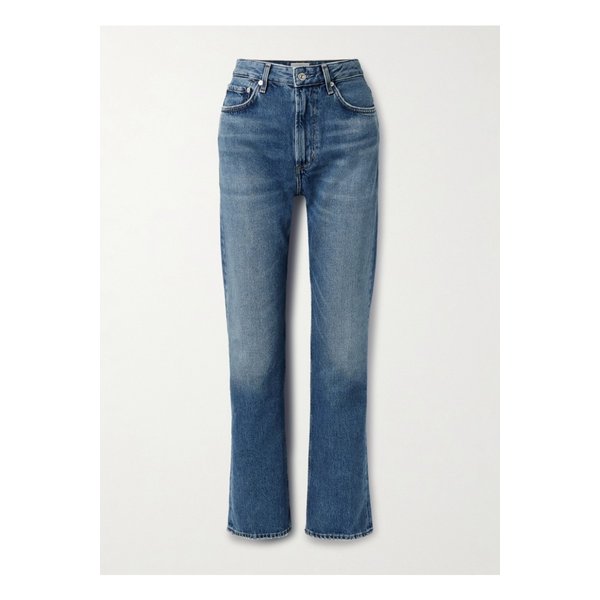 주리 하이라이즈 스트레이트 진 미드 데님 46376663162899783