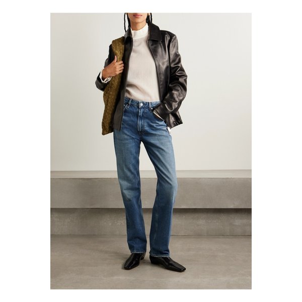 주리 하이라이즈 스트레이트 진 미드 데님 46376663162899783