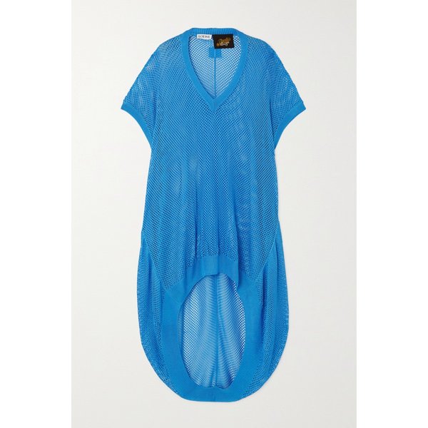 파울라 이비자 비대칭 메시 드레스 블루 1647597306717159