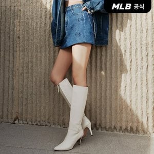 MLB [코리아공식][문가영 착용] 여성 클래식 모노그램 볼륨 엠보 데님스커트 NY (Indigo)