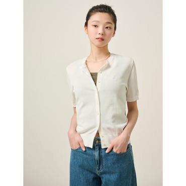 빈폴레이디스 라운드넥 5부 소매 카디건  화이트 (BF545AC031)