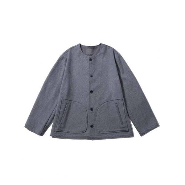 RANCH WOOL BLENDED CARDIGAN JACKET (ASH BLUE)