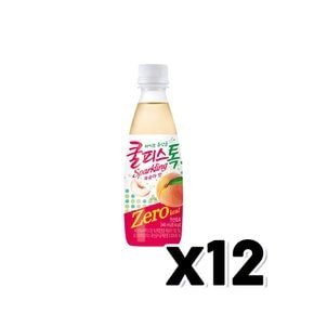 쿨피스톡 스파클링 복숭아맛 제로 칼로리 페트음료 340ml x 12개