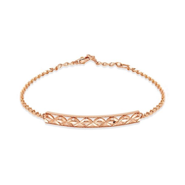 [비앤비골드] 14K 컷팅 볼드바 아몬드체인 팔찌 NPB40200