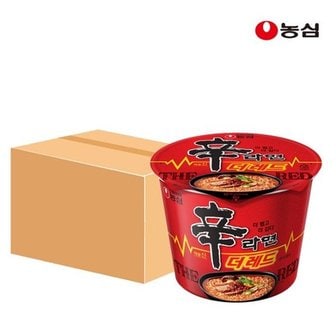  농심 신라면 더레드 큰사발면 117g x 16개 매운맛 컵라면