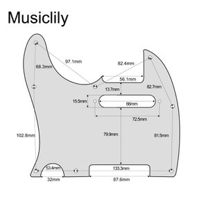 Musiclily 왼손잡이 미국  멕시코 텔레 캐스터 픽 가드, 3 플라이 블랙