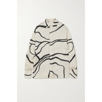 BOUGUESSA 부게사 페트라 프린트 새틴 트윌 셔츠 화이트 1647597289949959