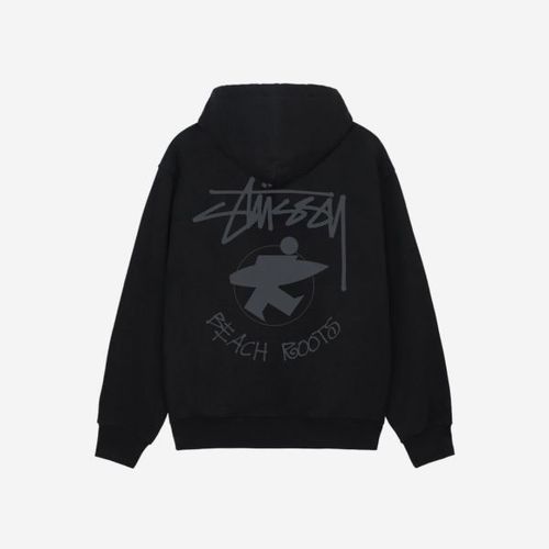 비치 루트 후드 집업 블랙 Stussy Beach Roots Zip Hoodie Black