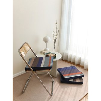 오리고 오가닉코튼 사각 식탁 방석 인디안블루로빈