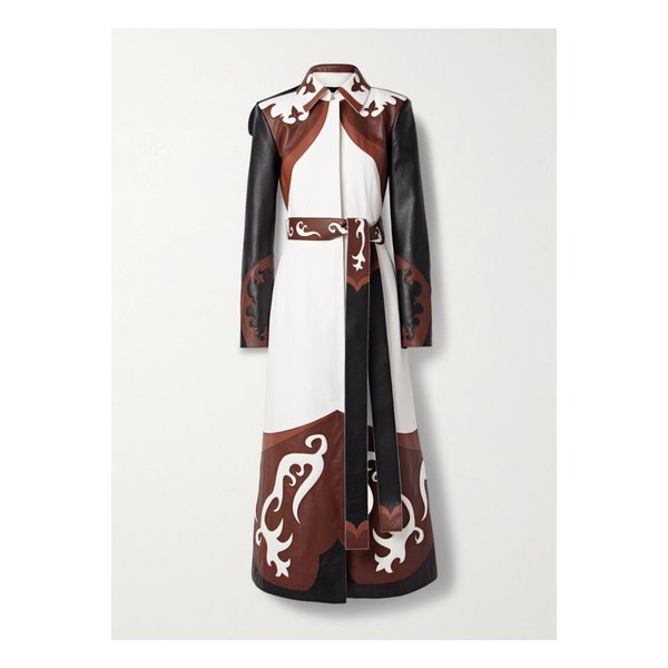 젬므 벨트 컬러 블록 가죽 코트 멀티컬러 1647597358418338