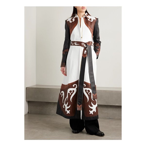 젬므 벨트 컬러 블록 가죽 코트 멀티컬러 1647597358418338