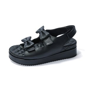 Ribbon Velcro Sandals_Black