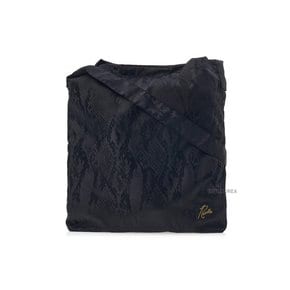 SS25 공용 파이썬 자카드 숄더백 QV058B BLACK