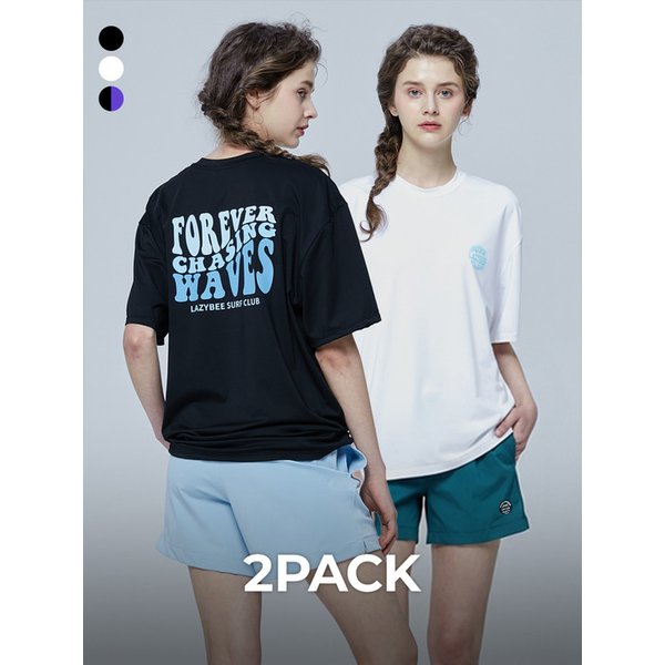 [2PACK] 쿨링 라이트 루즈핏 반팔 래쉬가드 W_3Colors