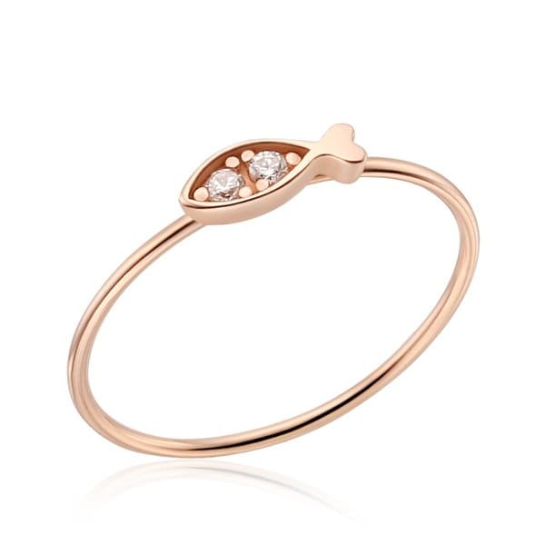 [비앤비골드] 14K 큐빅바디 물고기 텐션링 반지 NPR35635