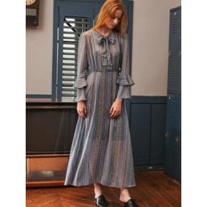 Simone Ruffle Sleeve Long Dress_Blue