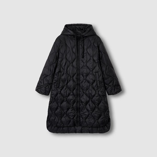 여 미디엄 루즈핏 후드 롱 점퍼 J105401010099