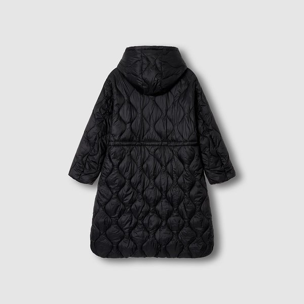 여 미디엄 루즈핏 후드 롱 점퍼 J105401010099