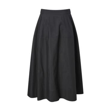 질스튜어트뉴욕 25SS 블랙 코튼혼방 플레어스커트 (JSSK5B420BK)