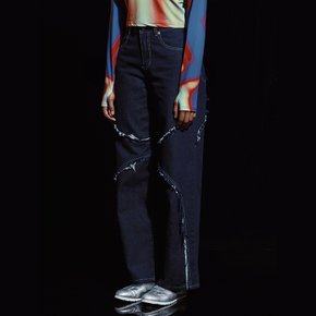 커팅 패널 세미 와이드 데님 팬츠 CUTTING PANEL SEMI WIDE DENIM PANTS