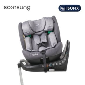 우노 에어 올인원 아이사이즈 회전형 카시트 ISOFIX 딥그레이 / 선쉐이드+킥매트+보호매트