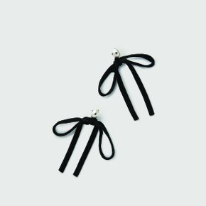 Ashore Bow Drop Earrings, Black (AS126)
