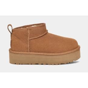 UGG 어그 클래식 울트라 미니 플랫폼 부츠 빅키즈 라이프 부츠 - 체스트넛 1157791K CHE