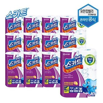  키친타월 흡수력좋은행주 뽑아쓰는 화장지 타올 행주 스카티 36매2롤12팩 키친 친환경 참치해동지