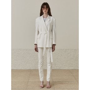 SOLEIL Linen Double Button Jacket_Off White