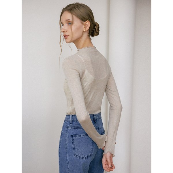 울 텐셀 프릴 티셔츠_2color