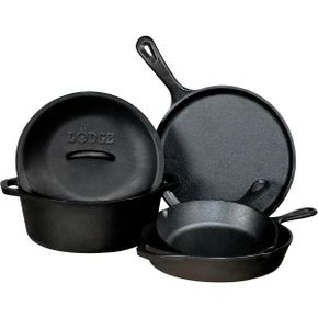 영국 롯지 무쇠냄비 Lodge Pre-Seasoned Cast Iron 5 Piece Set 블랙 1773816