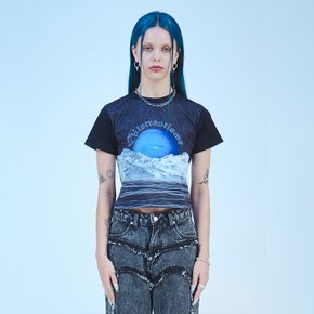 달 그래픽 크롭 티셔츠 VER2 MOON GRAPHIC CROP TSHIRTS VER2