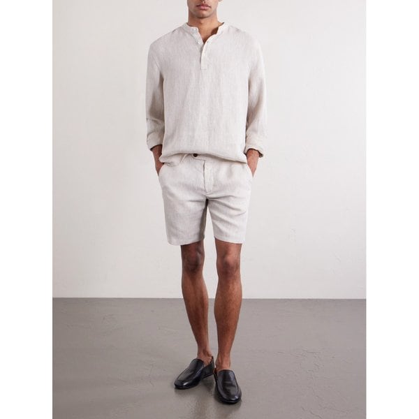 미스터 피 스트레이트 레그 헤링본 리넨 쇼츠 46376663163027163