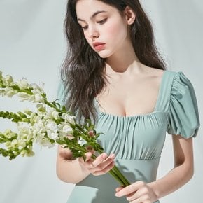 루에르 퍼프 셔링 백스트랩 모노키니 - PASTEL GREEN