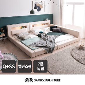 SAMICK렉스 LED 밸런스 패밀리 침대 Q+SS(슬립웰 7존 독립 매트)